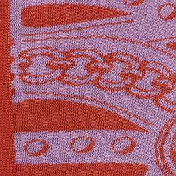 Pre Owned Hermès silk orange/purple banding skirt 34