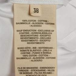 Pre Owned Hermes White Chevaloscope Embroidered Jersey T-Shirt Dress M