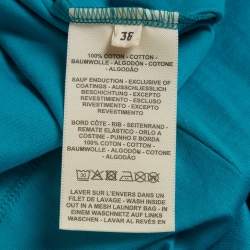 Pre Owned Hermès Teal Do Re Boucles Graphic Jersey T-Shirt S