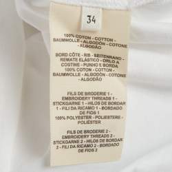 Pre Owned Hermes White Mosaique Embroidered Jersey T-Shirt Dress S
