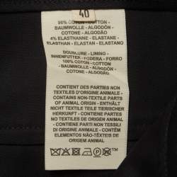 Pre Owned Hermes Black Cotton Blend Pleated Straight Fit Trouser S