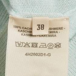 Pre Owned Hermès Sky Blue H Lift Cashmere Knit Long-Sleeve Sweater M
