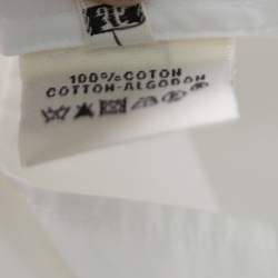 Pre Owned Hermes White Cotton Button Front Shirt Dress S