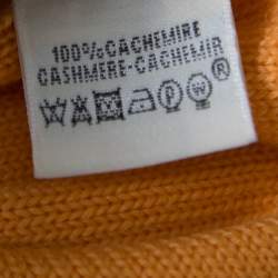 Hermes Yellow Cashmere Short Sleeve Sweater S