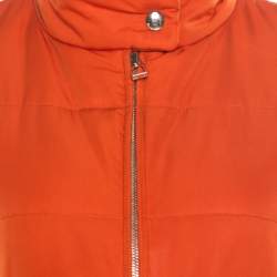 Hermes Sellier Orange Quilted Zip Front Vest M