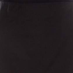 Hermes Black Wool Fold Over Front Pencil Skirt L