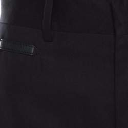 Hermes Navy Blue Cotton High Rise Wide Leg Trousers M