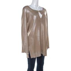 Hermes Metallic Silk and Lurex Knit Sweater M 