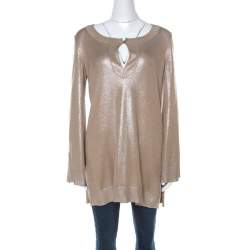 Hermes Metallic Silk and Lurex Knit Sweater M 