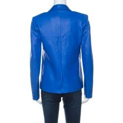 Hermes Blue Lambskin Blazer M