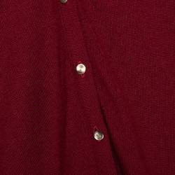 Hermès Burgundy Cashmere Silk Button Front Cardigan M