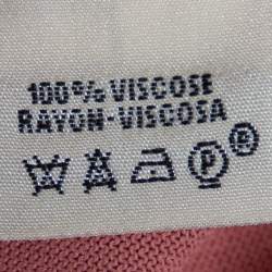 Pre Owned Hermes Pink Knit Sleeve Tie Detail Top L