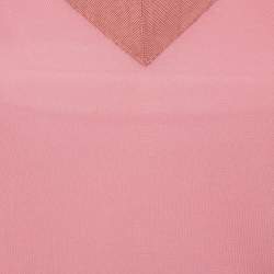 Pre Owned Hermes Pink Knit Sleeve Tie Detail Top L