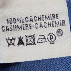 Pre Owned Hermès Blue Cashmere Sleeveless Polo T-Shirt S