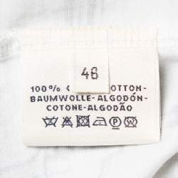 Pre Owned Hermes White Saddle Printed Cotton Crewneck T-Shirt XL