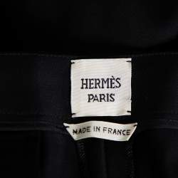 Hermes Black Wool Tapered Leg Trousers M