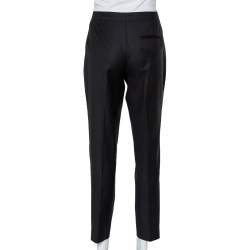 Hermes Black Wool Tapered Leg Trousers M