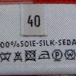 Pre Owned Hermes Burnt Orange Printed Silk Sleeveless Oversized Tunic M