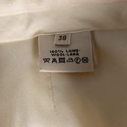 Hermes Cream Wool Trousers M
