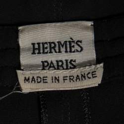 Hermes Black Silk Quilted Detail Joggers M