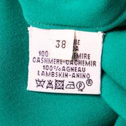 Pre Owned Hermes Green Silk Belted Shift Dress M