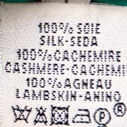 Pre Owned Hermes Green Silk Belted Shift Dress M