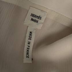 Pre Owned Hermes Cream Leather Floral Embroidered Sleeveless Mini Dress M