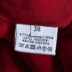 Hermes Red Silk Blend Shift Dress M
