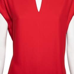 Hermes Red Silk Blend Shift Dress M