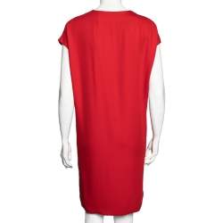 Hermes Red Silk Blend Shift Dress M