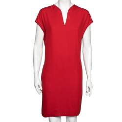 Hermes Red Silk Blend Shift Dress M