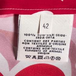 Hermes Pink Brides De Gala Printed Silk Button Front Shirt L