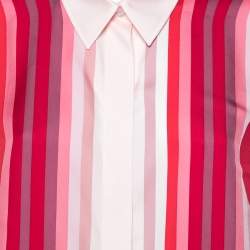 Hermes Pink Brides De Gala Printed Silk Button Front Shirt L