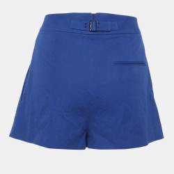 Hermes Blue Cotton Pleat Detailed Shorts M