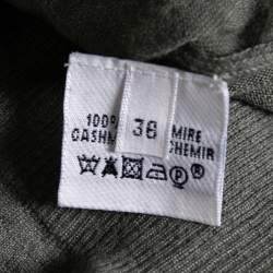 Pre Owned Hermes Green Cashmere Wrap Detail Sweater S