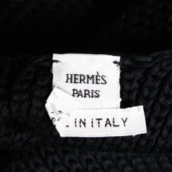 Pre Owned Hermes Black Cotton Knit Low Back Detail Sweater S
