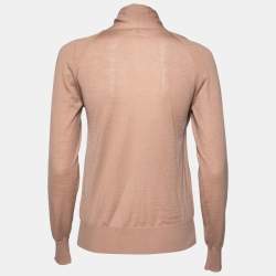 Pre Owned Hermes Dusky Pink Cashmere Wrap Detail Sweater S