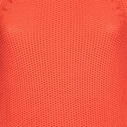 Hermes Orange Cotton Knit Low Back Detail Sweater S