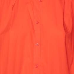 فستان تونك هيرمس قطن برتقالي بنمط واسع مقاس صغير - سمول