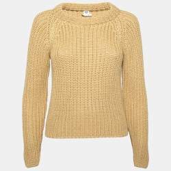 Hermes Beige Chunky Knit Long Sleeve Sweater S