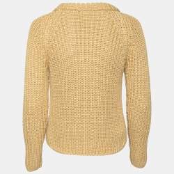 Hermes Beige Chunky Knit Long Sleeve Sweater S