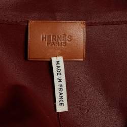 Hermes Red Suede & Lizard Trim Detail Tunic Dress M