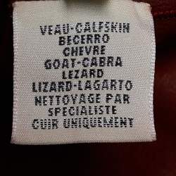 Hermes Red Suede & Lizard Trim Detail Tunic Dress M