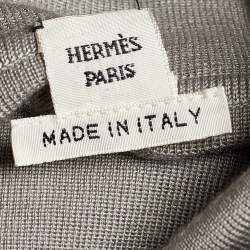 Hermès Grey La Laboratoire du Temps Silk Sleeveless Turtleneck Top M