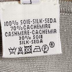 Hermès Grey La Laboratoire du Temps Silk Sleeveless Turtleneck Top M