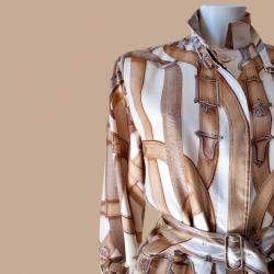 Hermes Multicolor Giacca in seta Jacket Size Tg.36 FR