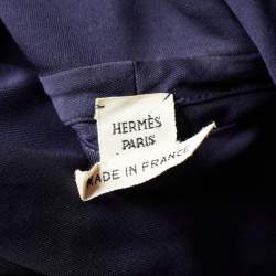 Hermès Deep Purple Jersey Open Back Knit Maxi Dress M