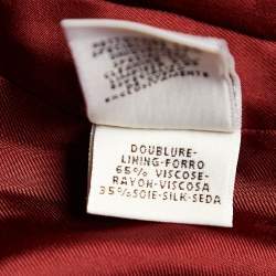 Hermes Burgundy Leather Strap Detail Jacket L