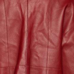 Hermes Burgundy Leather Strap Detail Jacket L