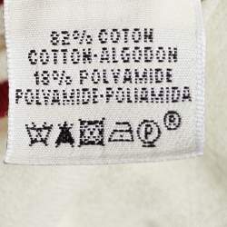 Pre Owned Hermes Ivory Cotton Knit Sheer Polo Top S